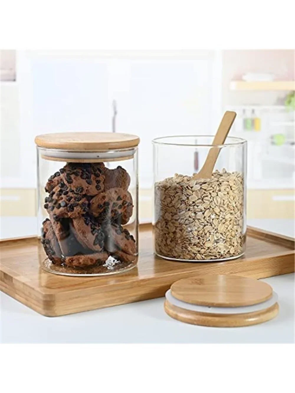 Glass Food Storage Containers with Bamboo Lids Large Glass Food Storage Jars